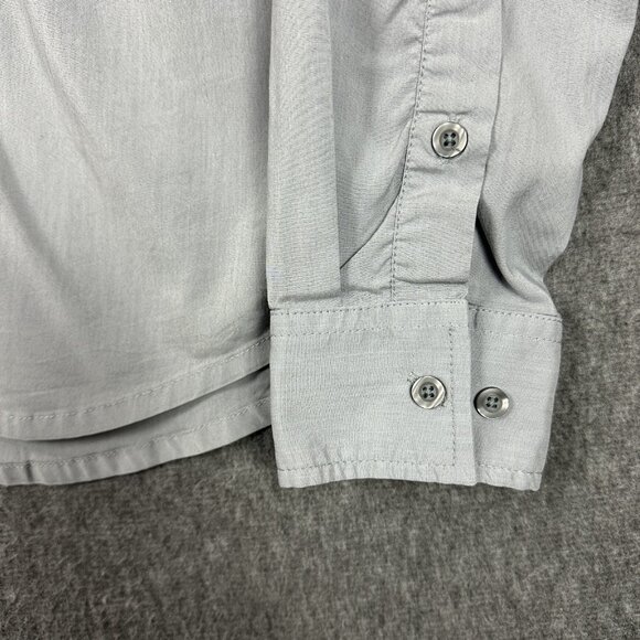 Prana Shirt Mens Small Gray Long Sleeve Button Down Sustainable Stretch Casual - Picture 4 of 13